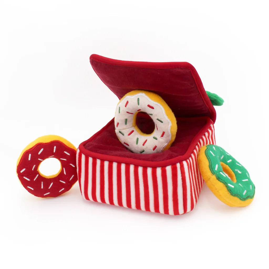 Holiday Donutz Box Burrow Dog Toy