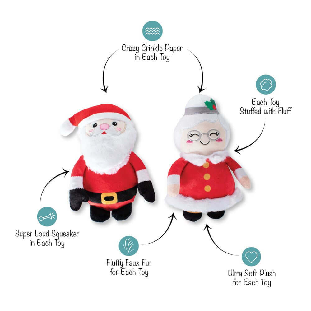 Mr & Mrs Santa Paws Toy - Uppercrufts