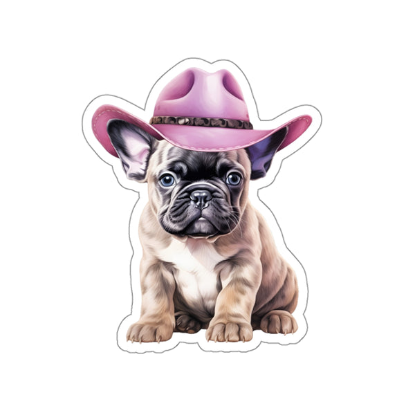 Cowboy Puppy Sticker - Frenchie