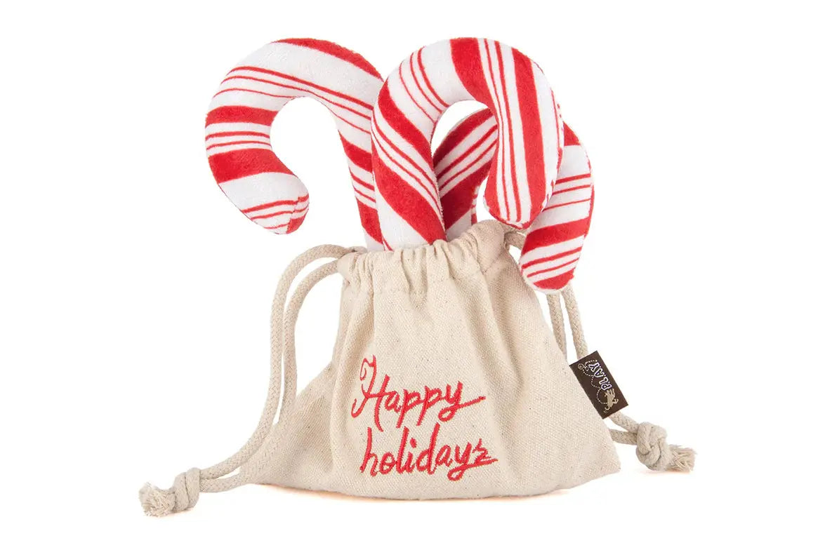 Cheerful Candy Canes Dog Toy PLAY