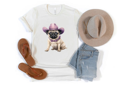 Cowboy Puppy - Pug Tee Uppercrufts