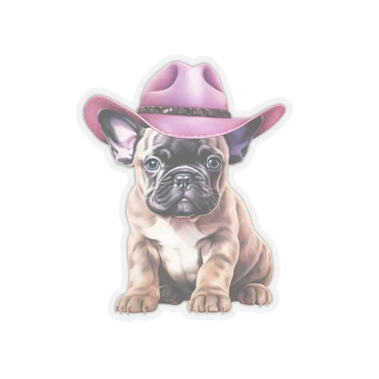 Cowboy Puppy Sticker - Frenchie Uppercrufts