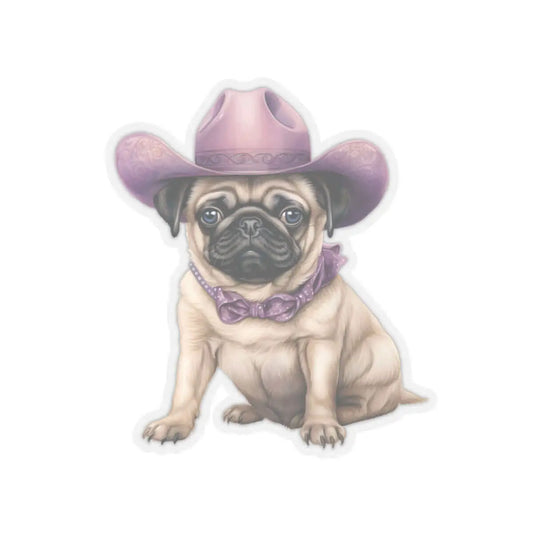 Cowboy Puppy Sticker - Pug Uppercrufts