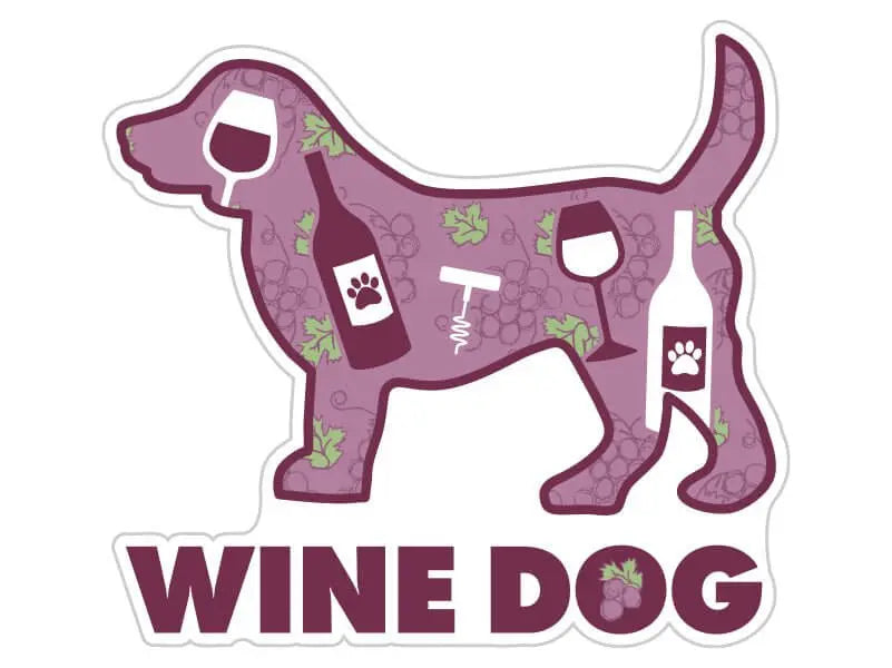 Wine Dog Sticker Dog Speak