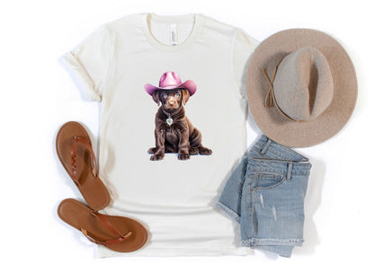 Cowboy Puppy - Choc Lab Tee - Uppercrufts