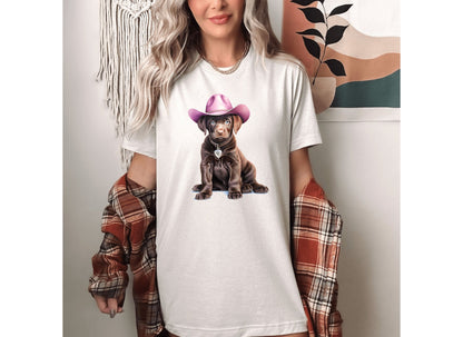 Cowboy Puppy - Choc Lab Tee - Uppercrufts