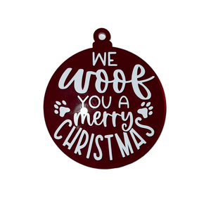 We Woof You A Merry Christmas Tree Ornament - Uppercrufts