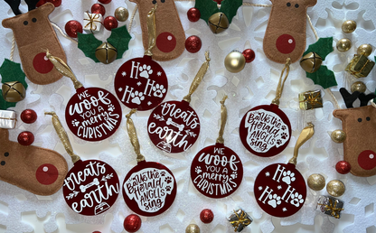 We Woof You A Merry Christmas Tree Ornament - Uppercrufts