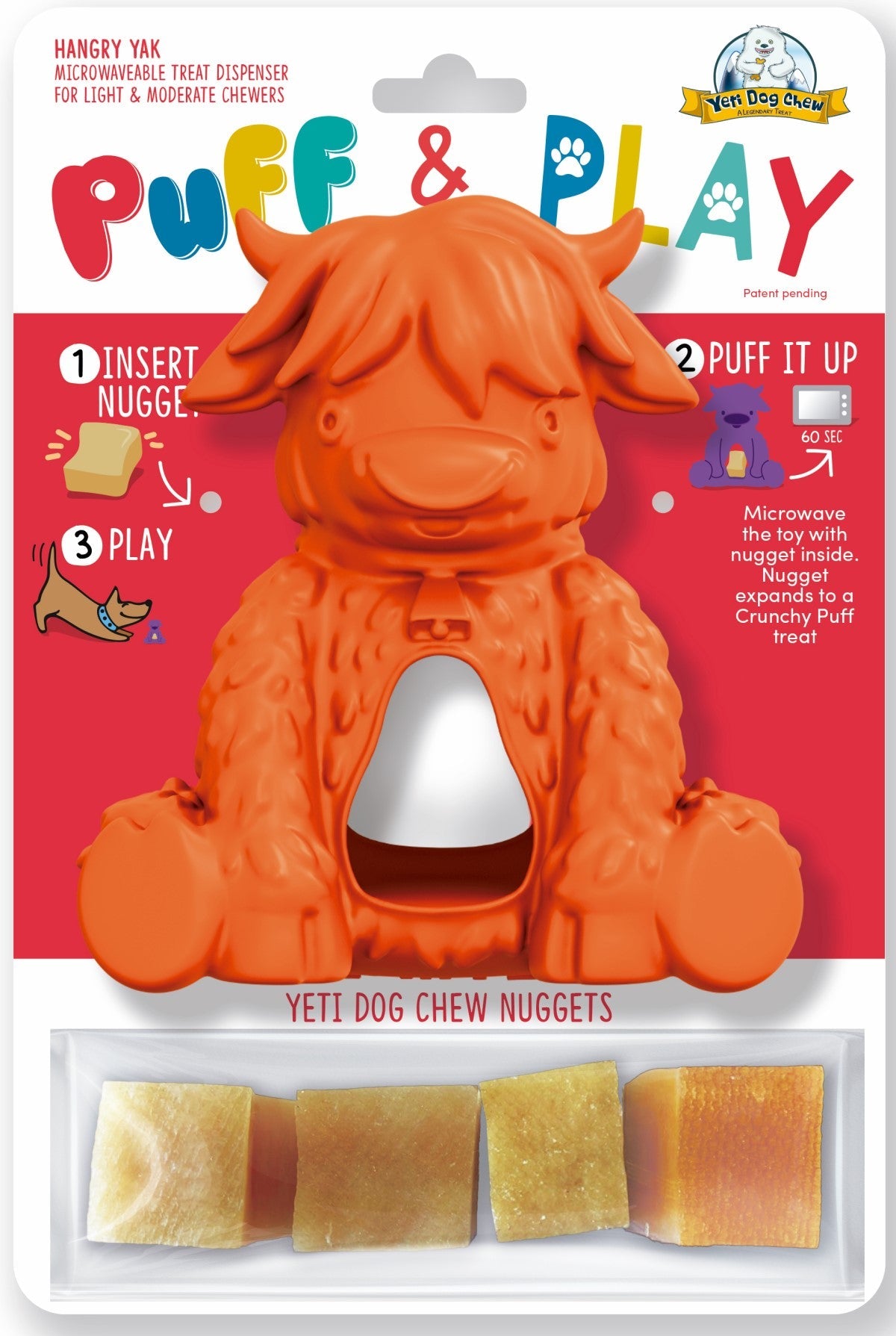Puff & Play Hangry Yak by Yeti Dog Chew - Orange - Uppercrufts